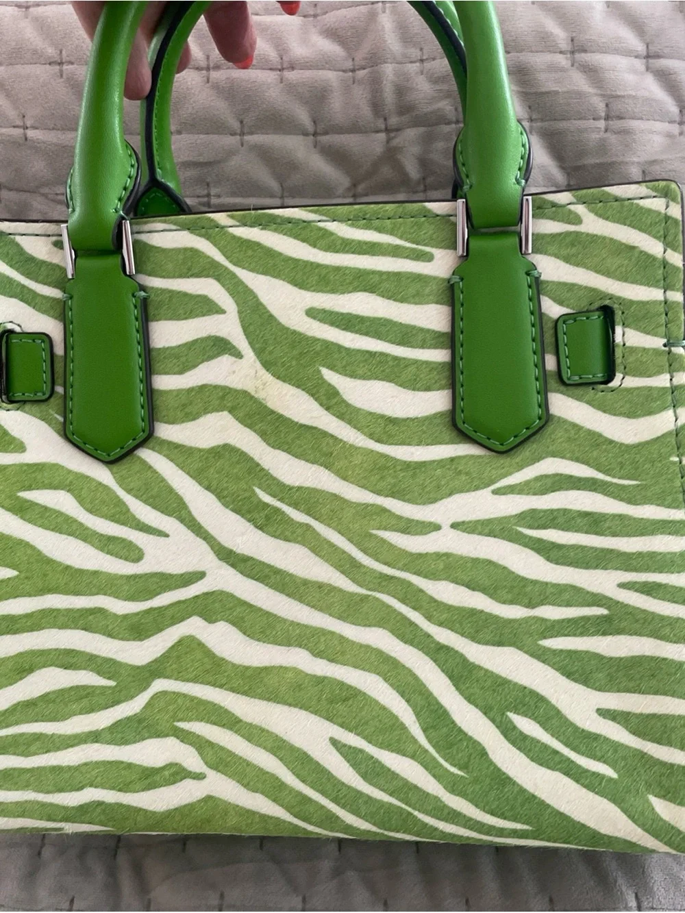 Michael Kors Lime Green calf hair and leather Satchel / crossbody
